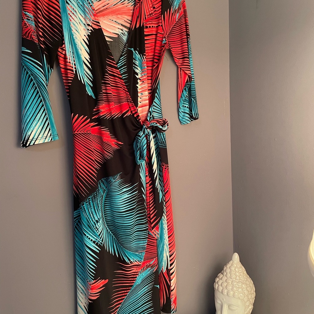 Vibrant Multicolor Wrap Dress